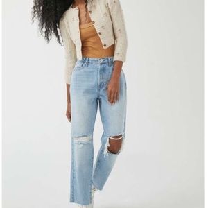 BDG Blue Slim Straight Ripped Jeans